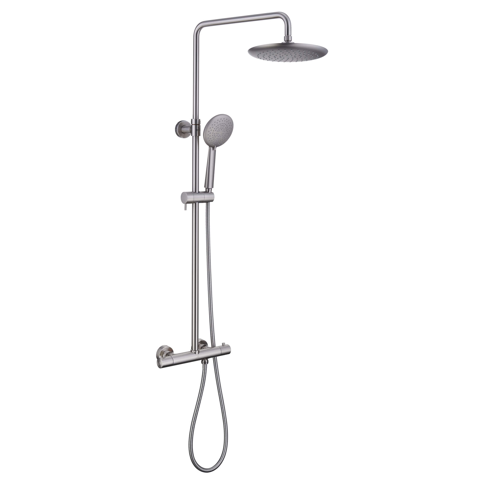 CASAINC Brushed Nickel Thermostatic Rainfall Shower System with Hand-Held Shower-Casainc Canada