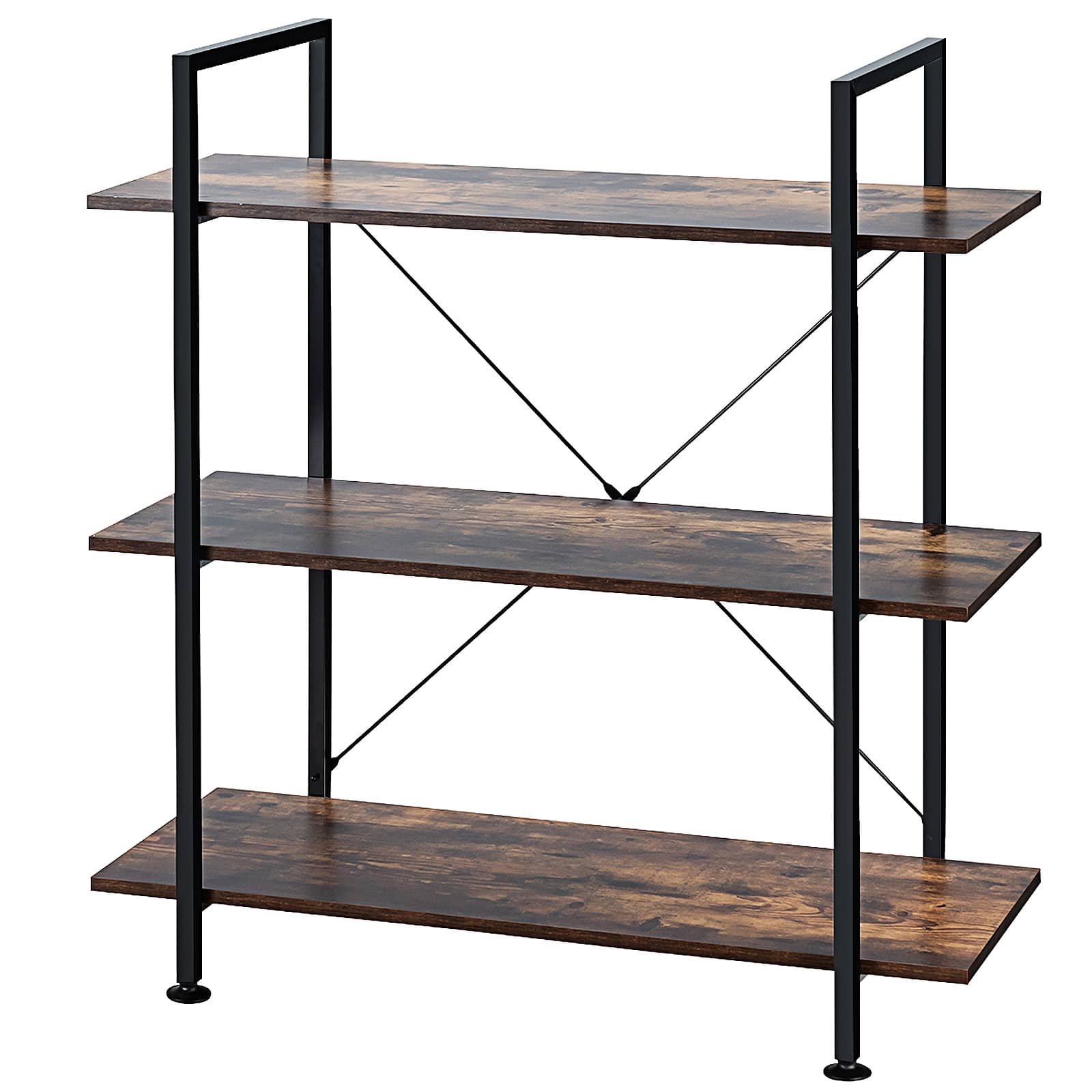 CASAINC 3-Tier Bookshelf Industrial Bookcase Display Shelf Storage Rack-Casainc Canada