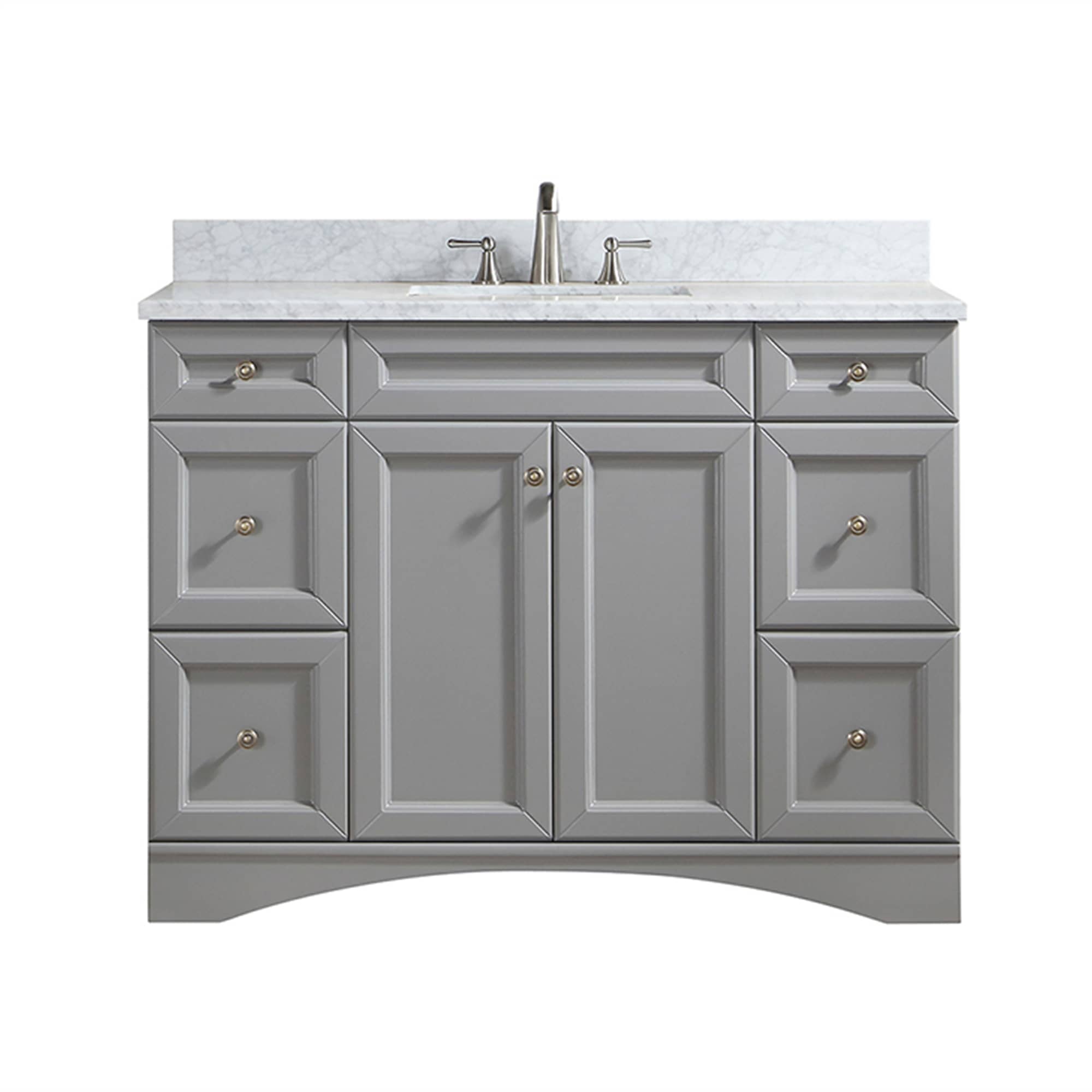 CASAINC 48 Inch Bath Vanity in Gray with White Top and Basin (48W x 22D x 35.4"H )