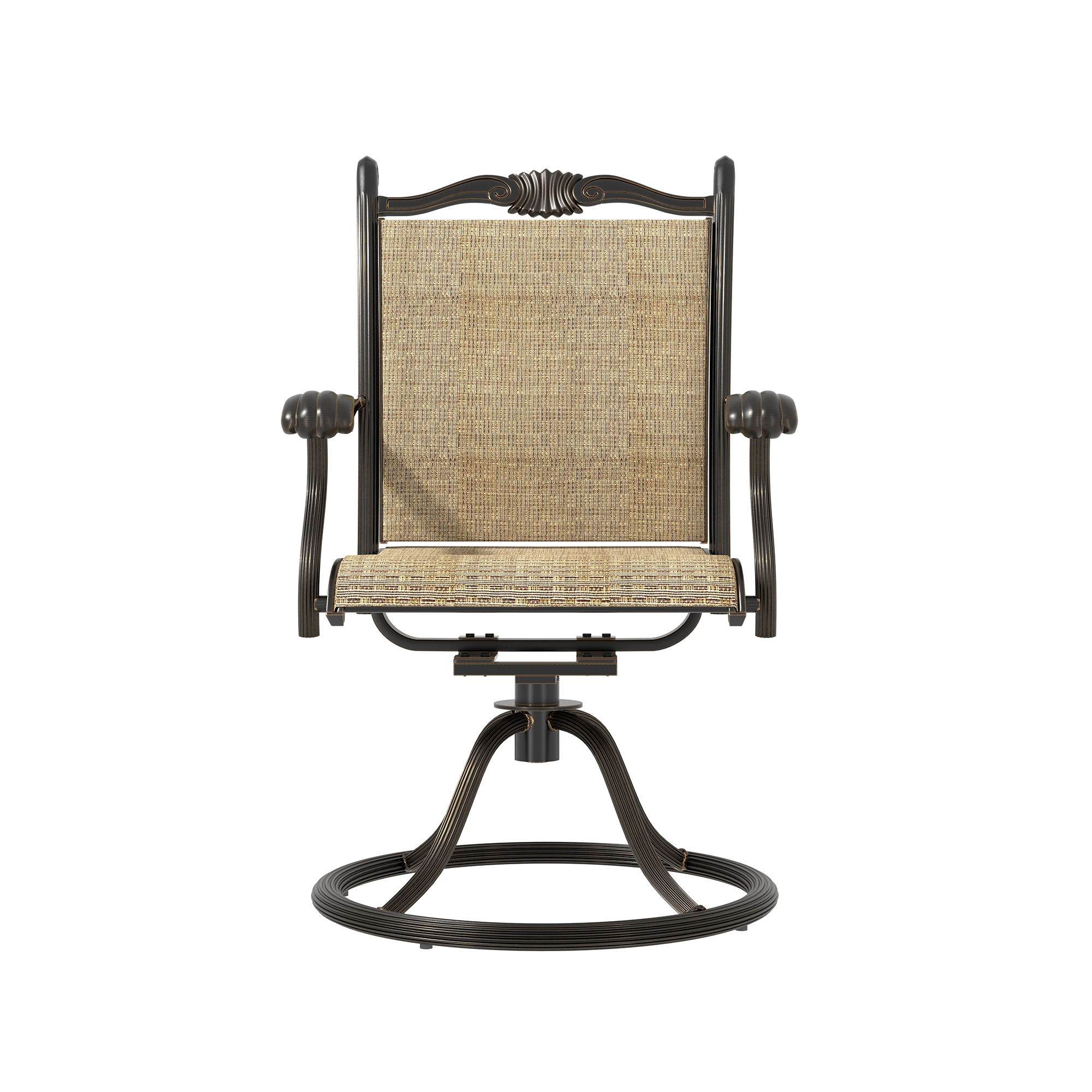 Mondawe 4Pcs Cast Aluminum Textilene Swivel Chairs-Mondawe