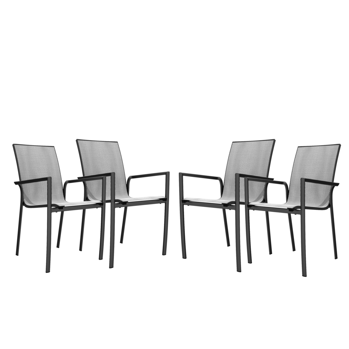 Mondawe Aluminium Frame with Stackable Dining Chairs-Mondawe