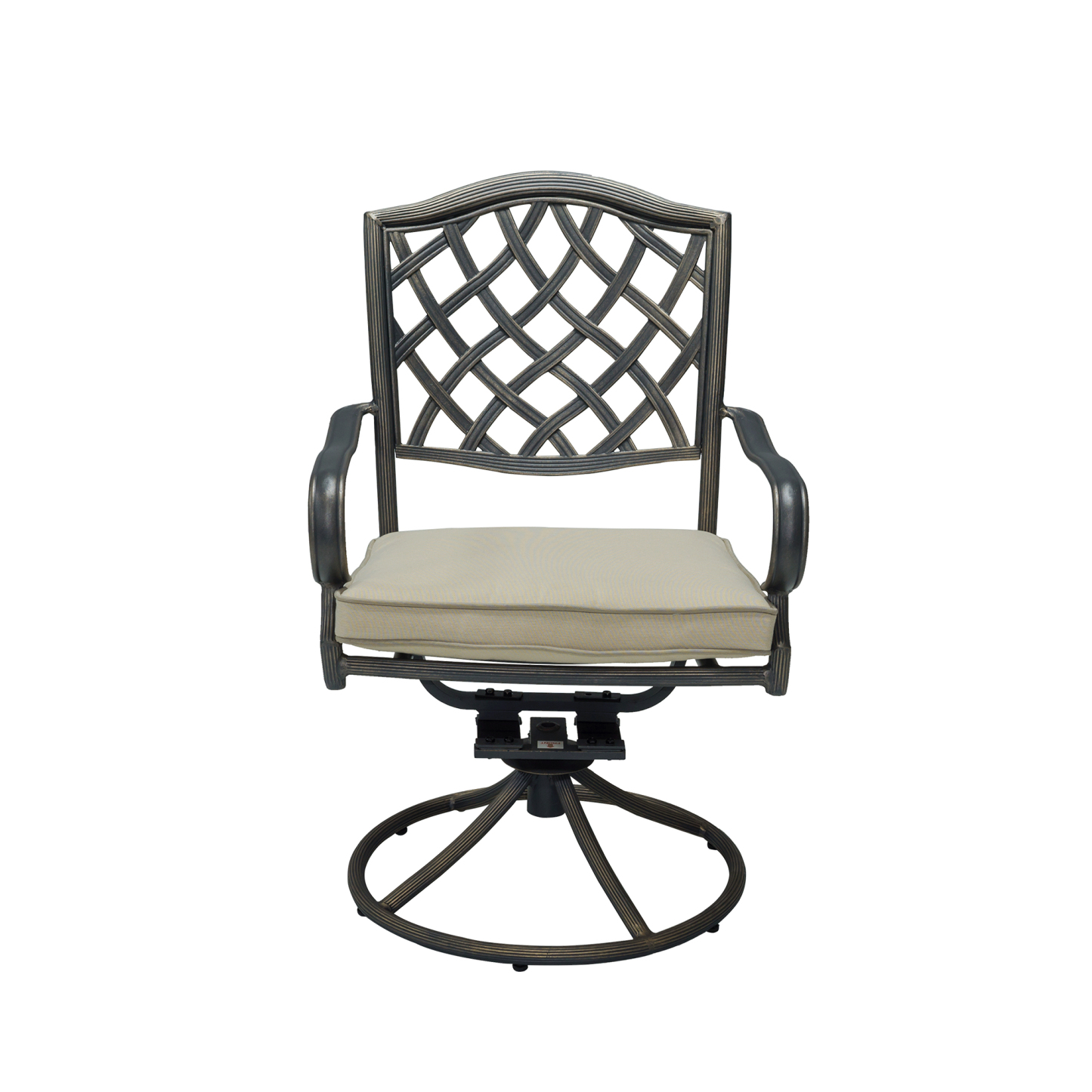 Mondawe 2 Pieces Swivel Aluminum Patio Dining Chairs with Cushion for Garden Backyard Bistro Furniture-Mondawe