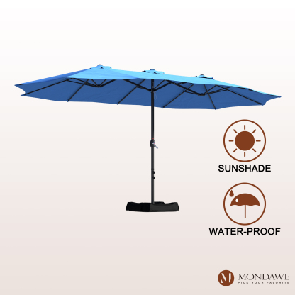 Mondawe 15ft Rectangular Patio Market Umbrella with Base-Mondawe