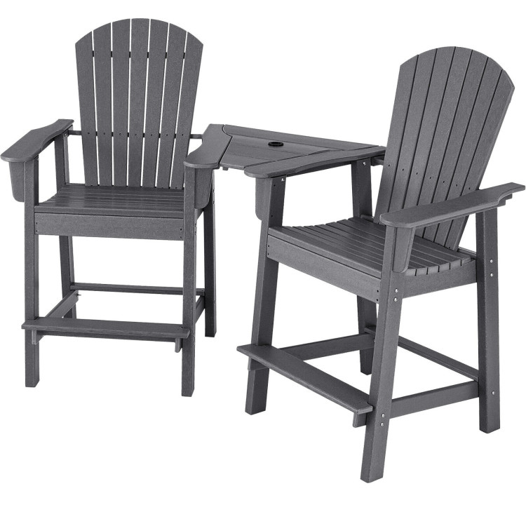 Mondawe 2-Piece HDPE Barstool Adirondack Chair and Tray Set-Mondawe