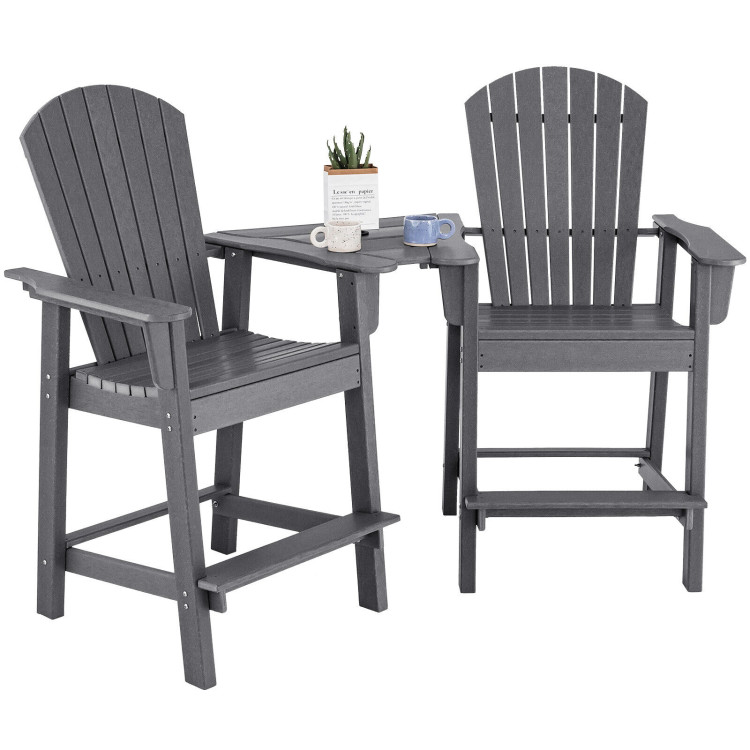 Mondawe 2-Piece HDPE Barstool Adirondack Chair and Tray Set-Mondawe
