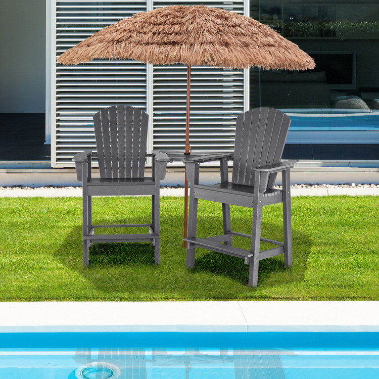 Mondawe 2-Piece HDPE Barstool Adirondack Chair and Tray Set-Mondawe