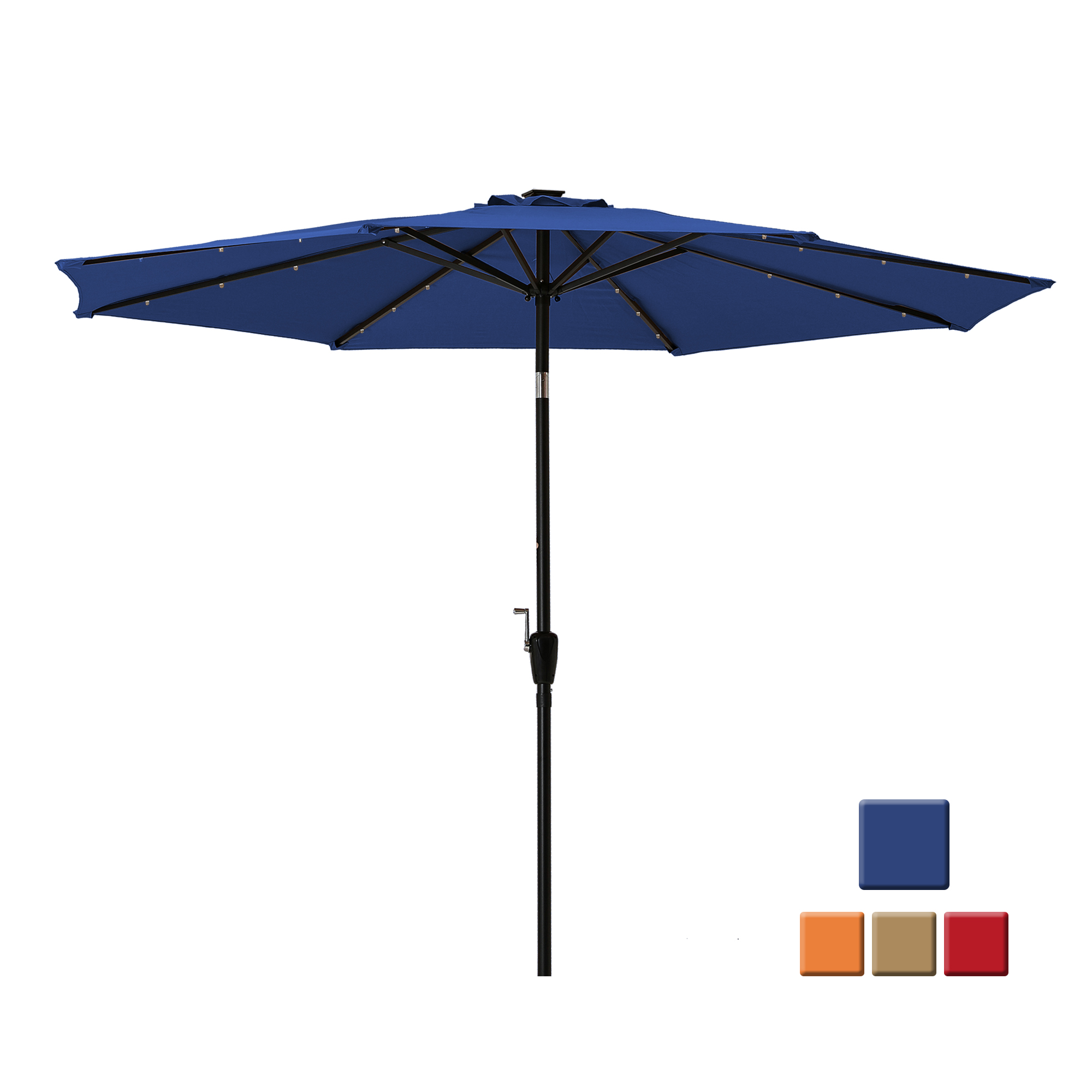 Mondawe 10-ft Patio Umbrella with LED Lights (Orange/Tan/Red/Blue)-Mondawe