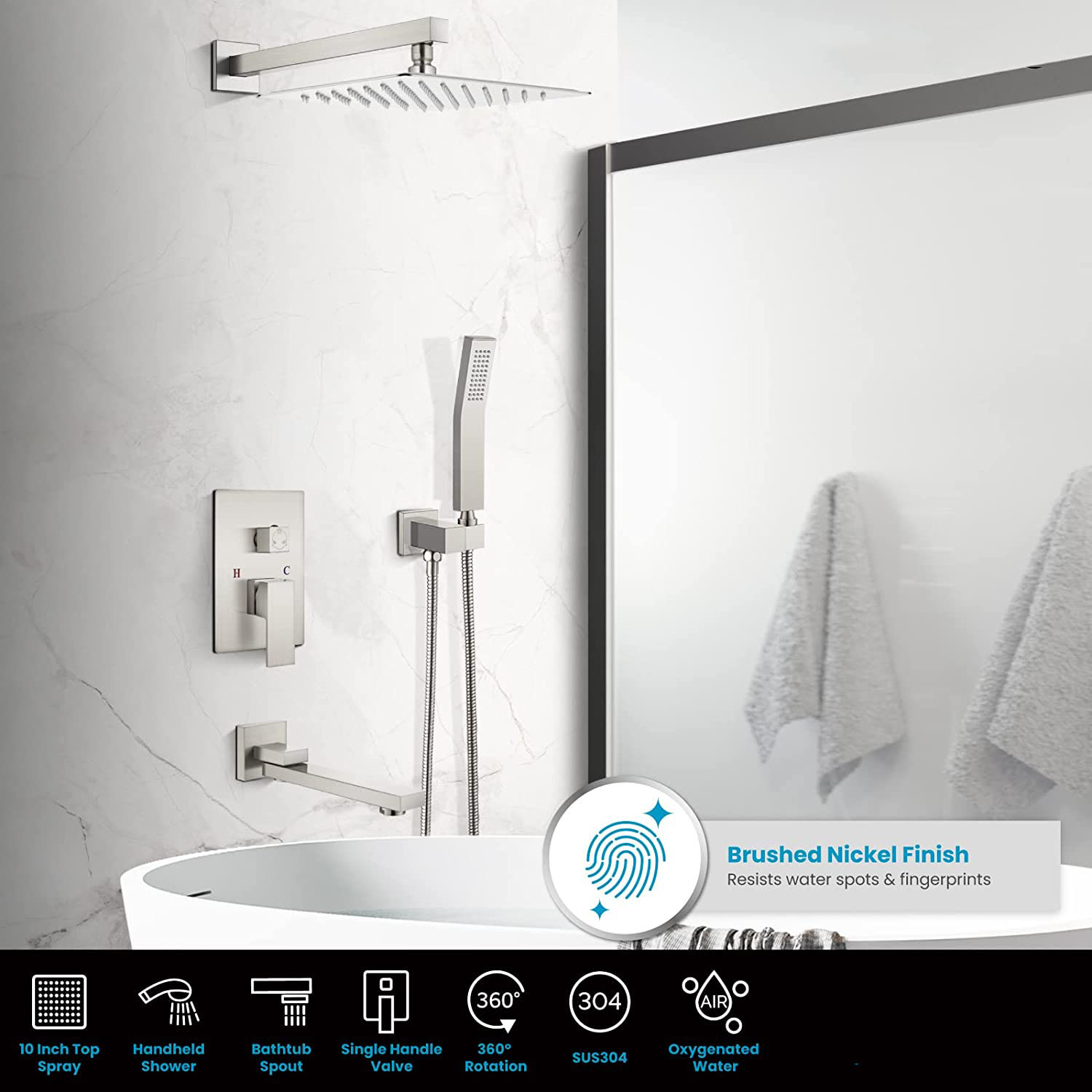 Chrome 10 outlet Inch Rainfall Shower Head