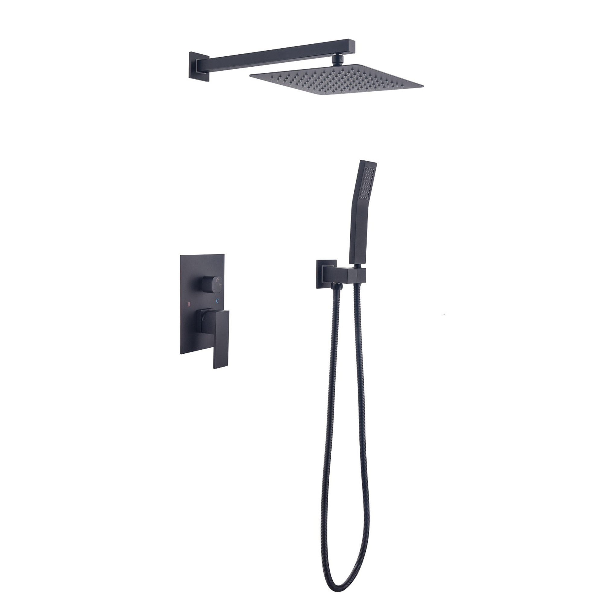 Shower System Wall Mounted with 10 in. Square Rainfall Shower head and