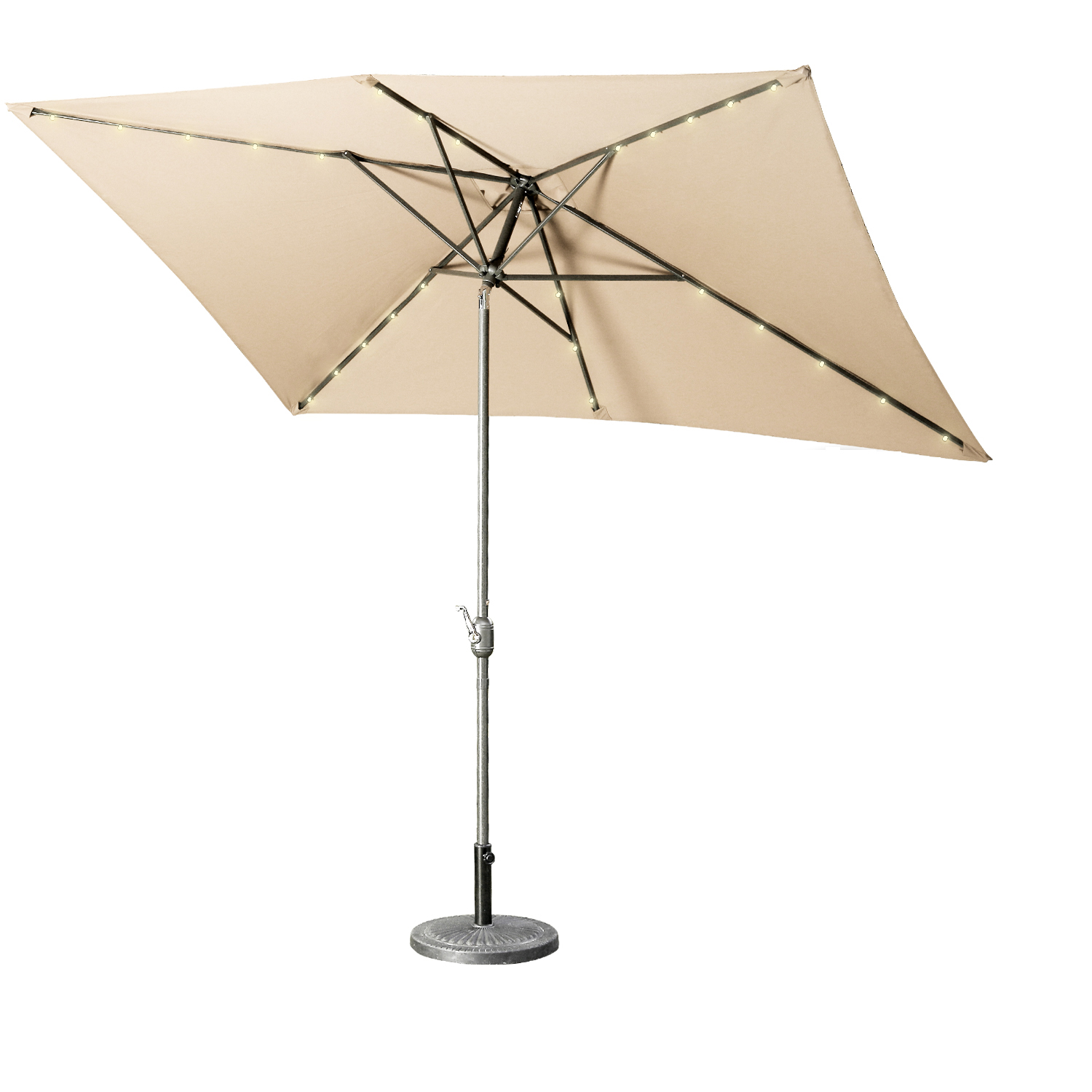 10 x 6.5 Ft 26 LED Lights Outdoor Patio Umbrella