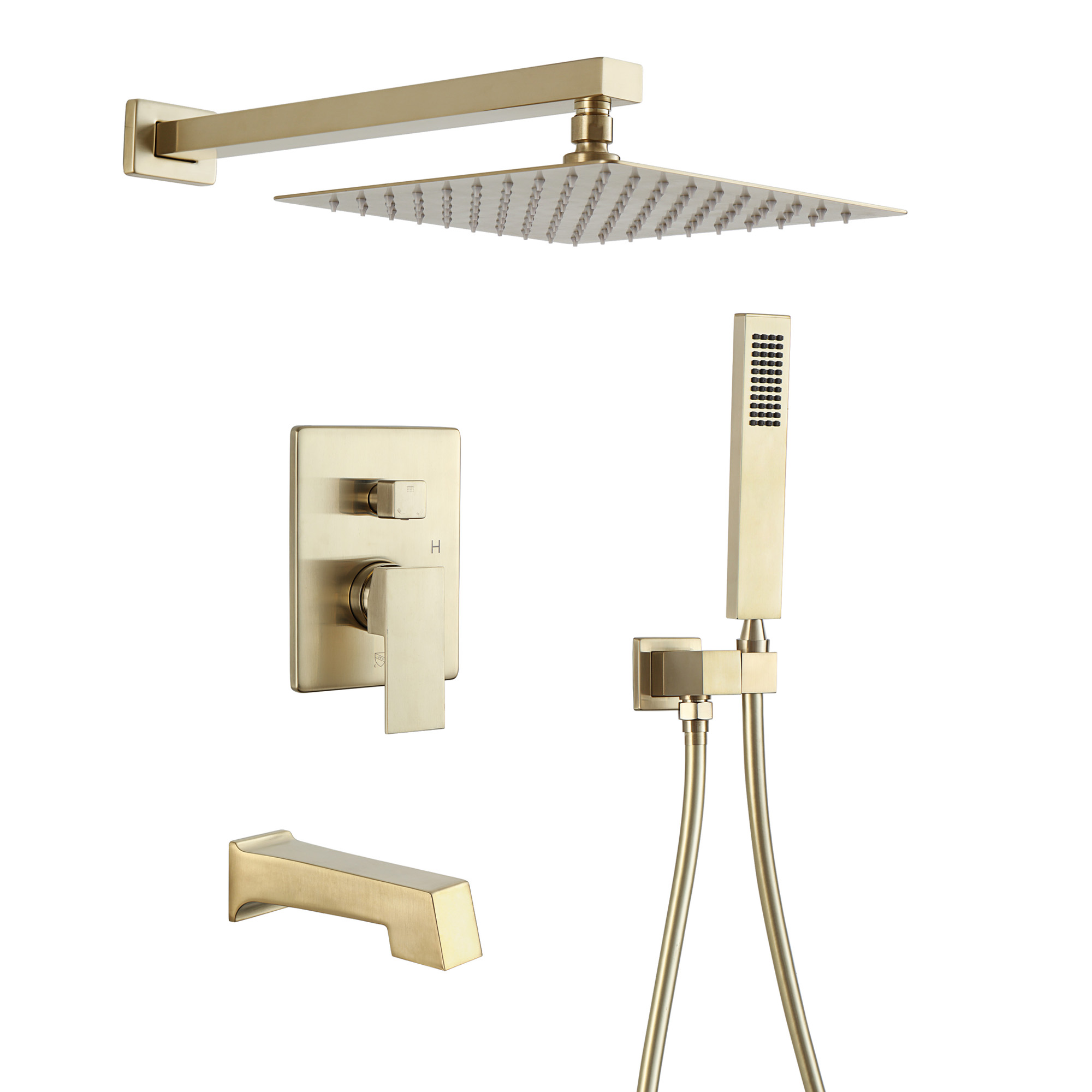 Mondawe Three function Pressure Balance Shower Set with 10 in Shower Head(5 color, Valve Included)-Mondawe