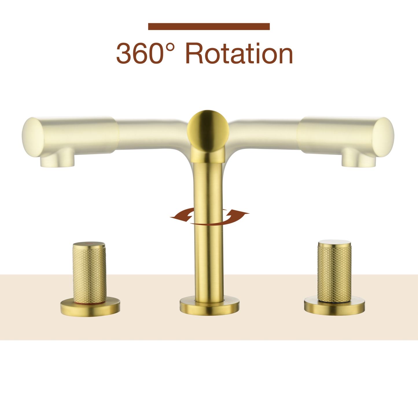 Mondawe Double Handle 8-Inch Center Wide-Spread Bathroom Faucet in Gold/Black/Nickel-Mondawe