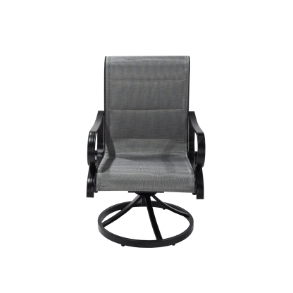 Mondawe 5-Piece Mondawe Outdoor Textilene Aluminum Swivel Chair Dining Set and Rectangular Table-Mondawe