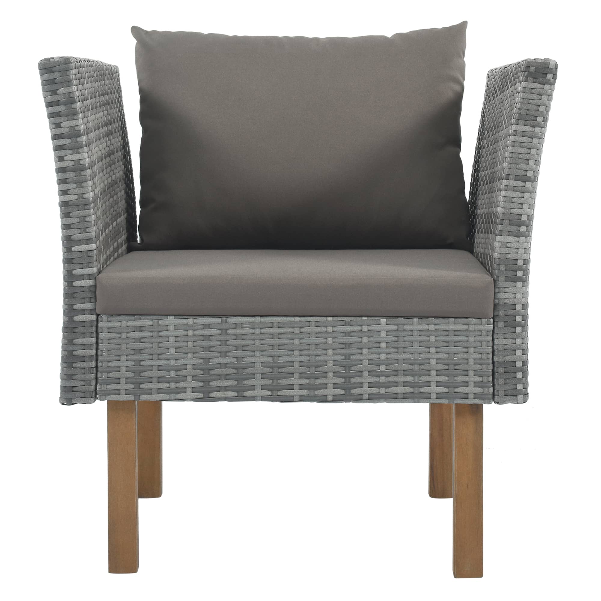 Mondawe Valkyrie Gray Plastic Outdoor Dining Arm Chair with Gray Bean  Cushions (2-Pack) JO-ML1907 - The Home Depot