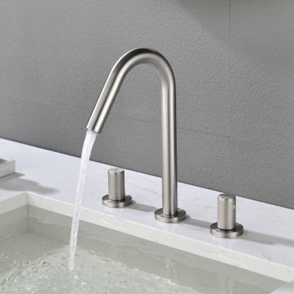 Mondawe Double Handle 8-Inch Center Wide-Spread Bathroom Faucet（Black/Gold/Nickel�?Mondawe