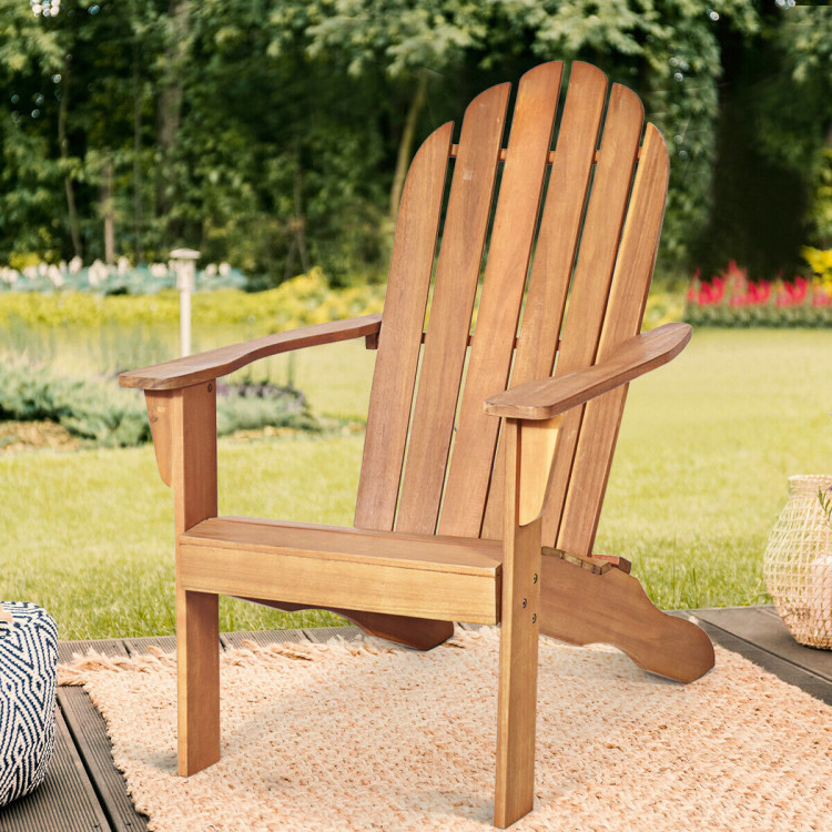 wooden outdoor adirondack chair 