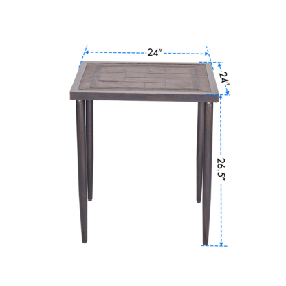 Mondawe Aluminum Frame Square 24 in. W Outdoor Bistro Table for Garden-Mondawe