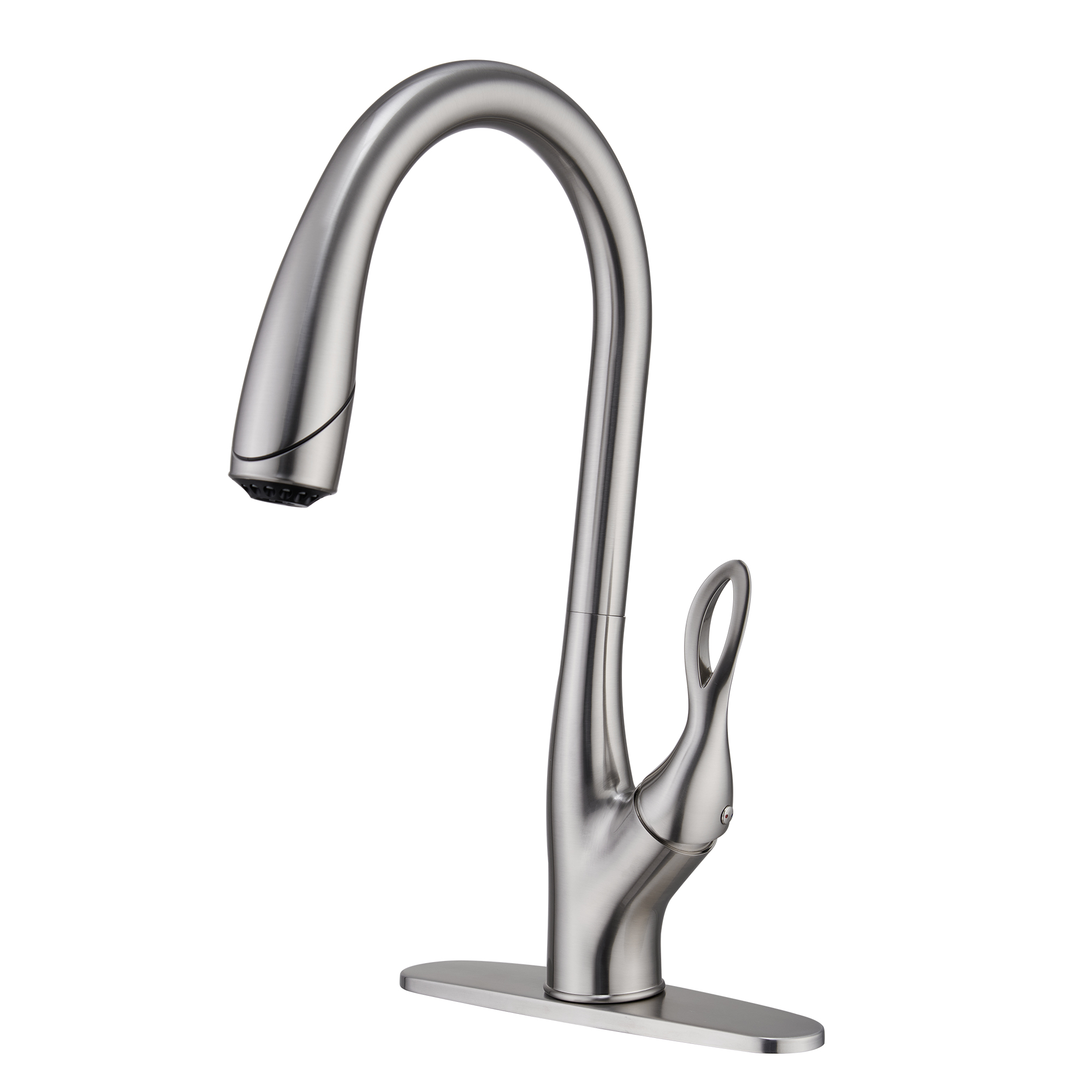 Mondawe 3-Function High Arc Pull Down Single Handle Deck Mount Kitchen Faucet-Mondawe