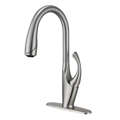 Mondawe 3-Function Tulip High Arc Pull Down Single Handle Deck Mount Kitchen Faucet with Sprayer