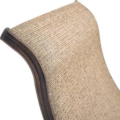 Mondawe 4Pcs Cast Aluminum Sling Curved Chairs(Light Brown)-Mondawe