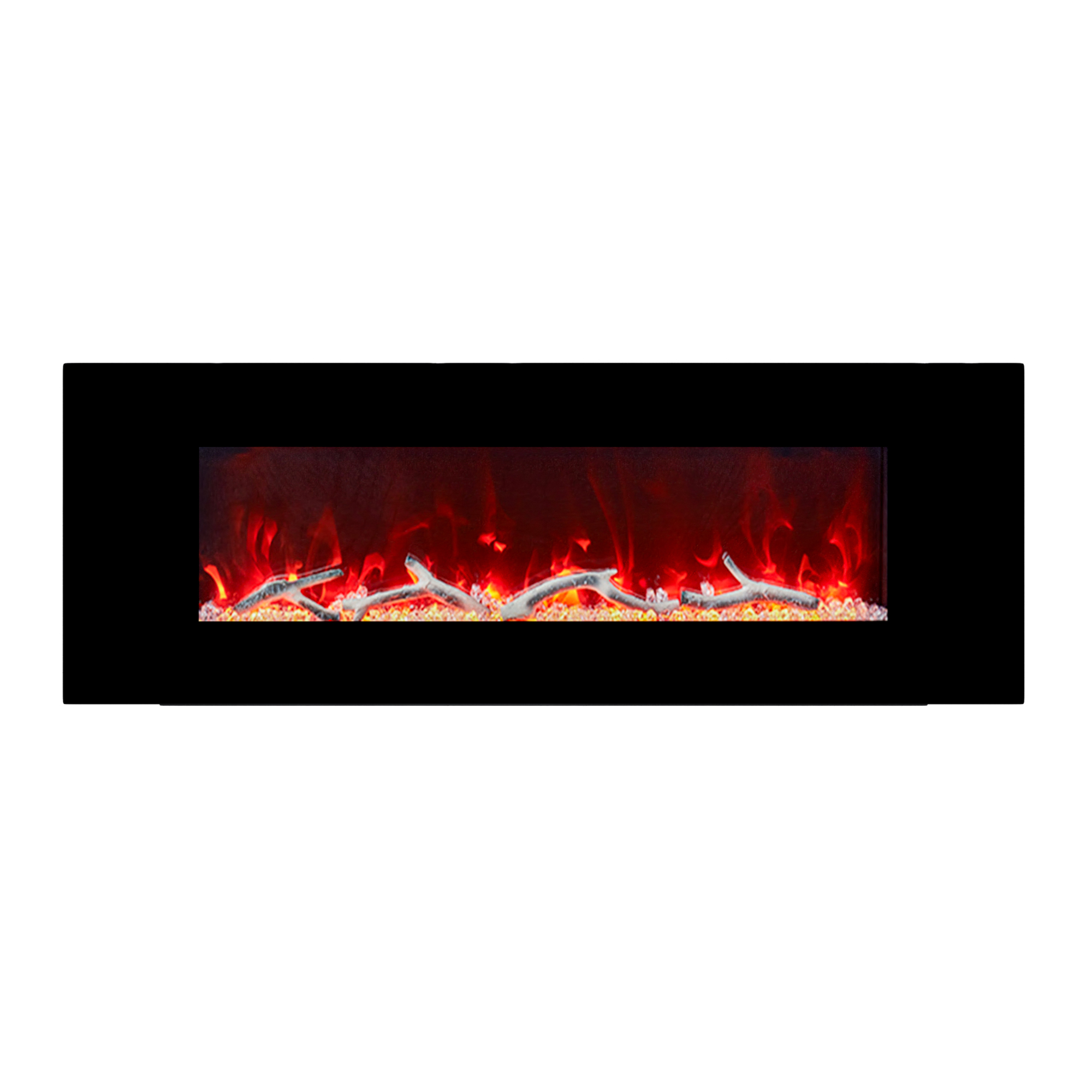 Mondawe 5120 BTU 42 in. Wall-Mounted Black Electric Fireplace Insert with  Double Overheat Protection u0026 2-Speaker Stereo Sound