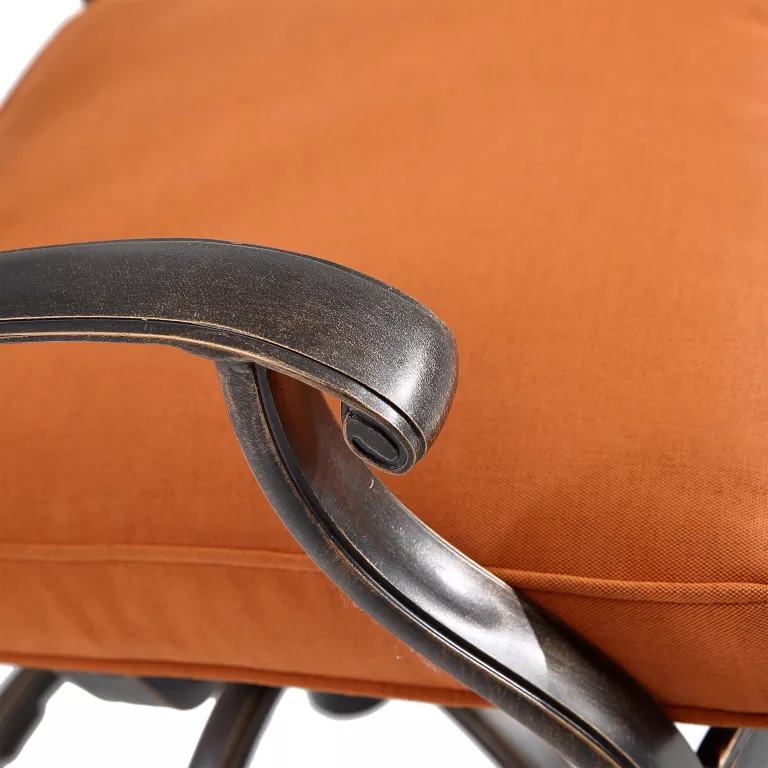 Mondawe 2/4Pcs Cast Aluminum Flower-Shaped Backrest Swivel Chairs in Beige/Orange-Mondawe