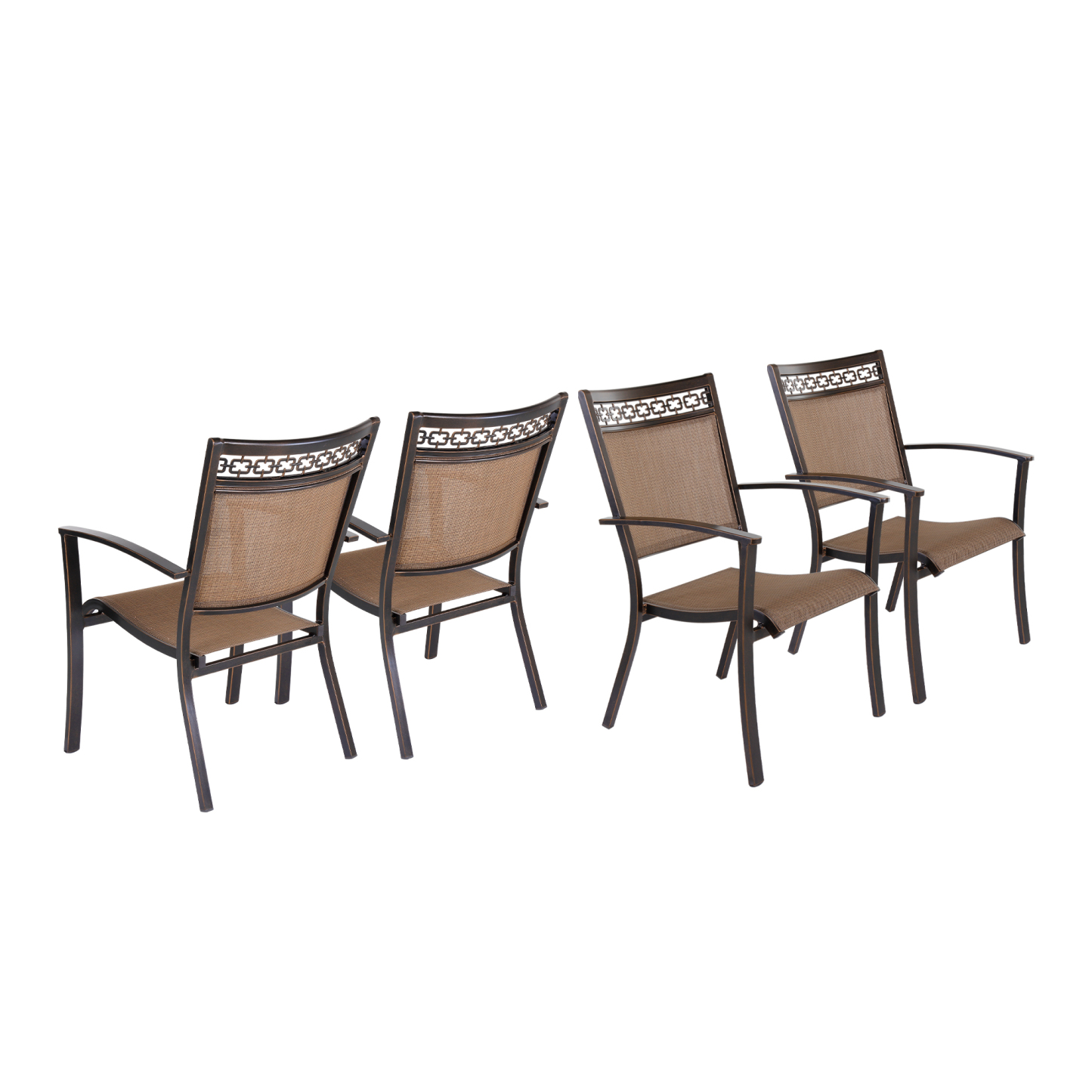 Mondawe 4-Pack Patio Chair Rust-Resistant Aluminum Outdoor Dining Chairs-Mondawe