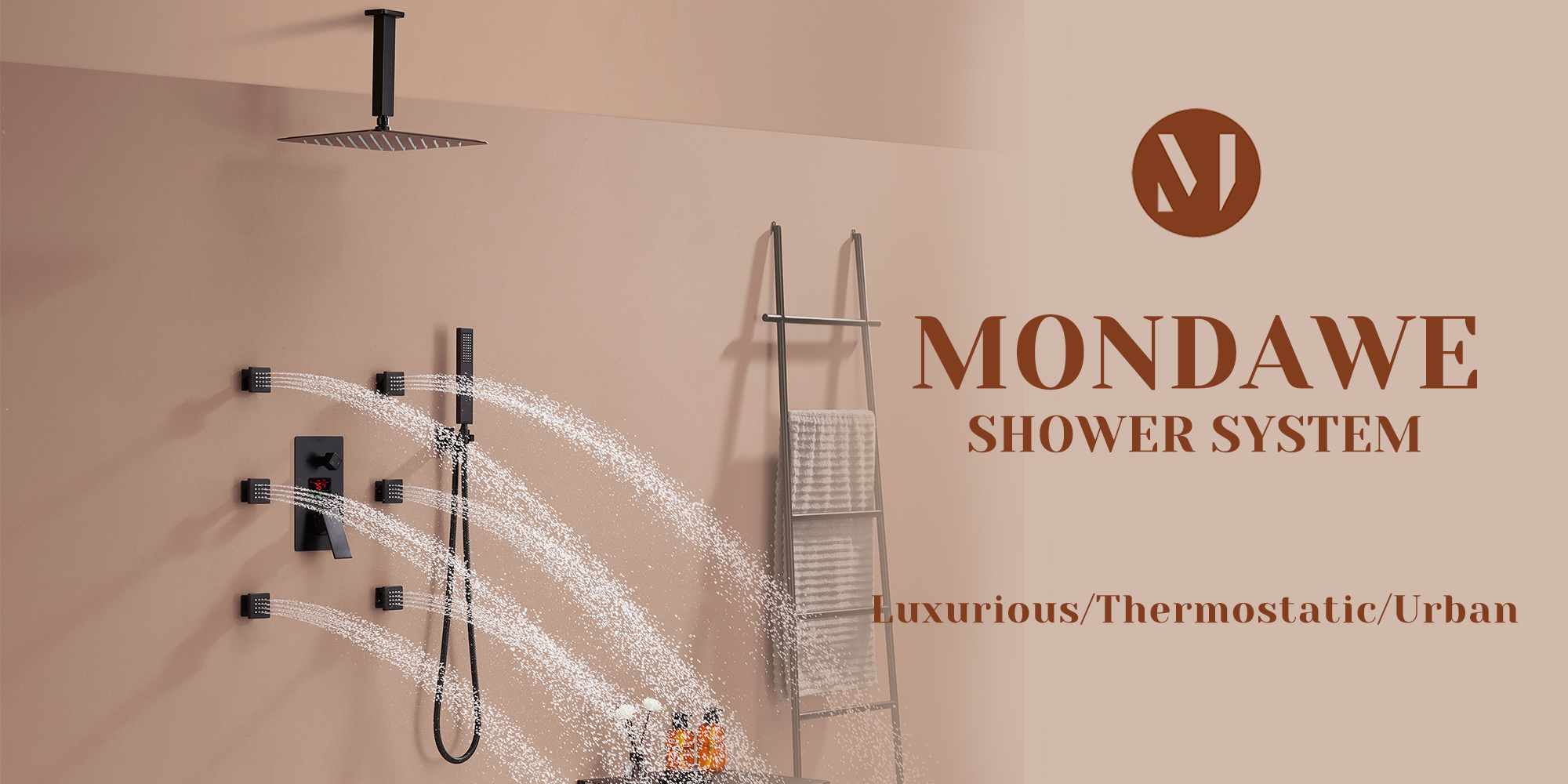 Mondawe Digital Display Rain Shower System