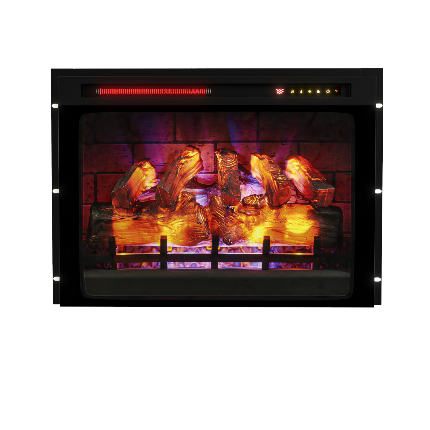 Mondawe 28 in. 5120 BTU Recessed Electric Fireplace with Double Overheat Protection & Remote Control and Touch Screen-Mondawe