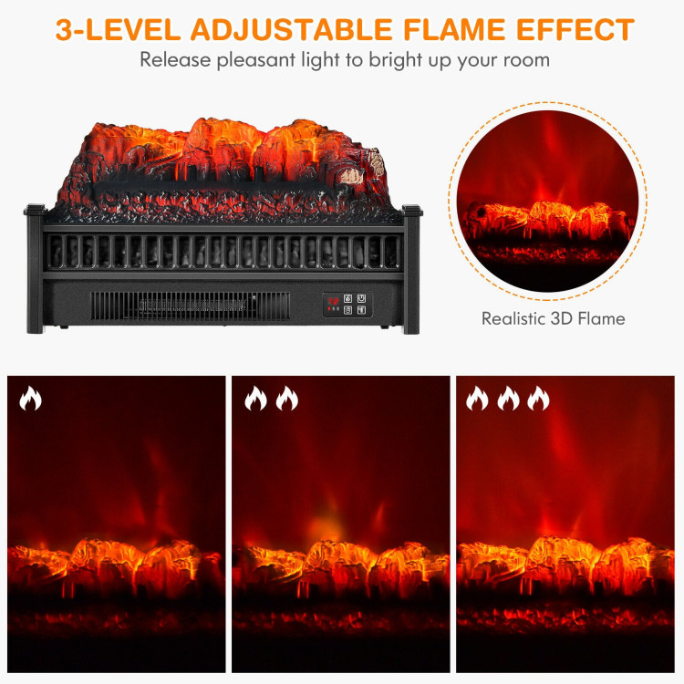 Mondawe 1400W Volcanoes Electric Fireplace Log Heater with Adjustable Flame  Brightness