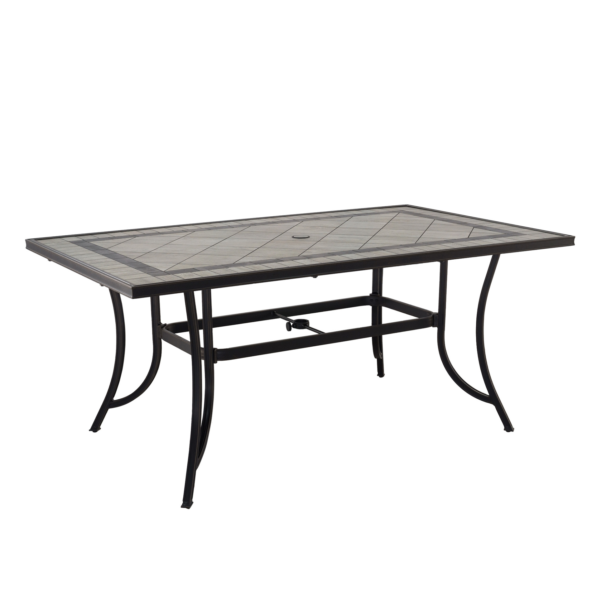 Mondawe 67x40 inch Aluminum Rectangle Patio Dining Table for 6 Seating
