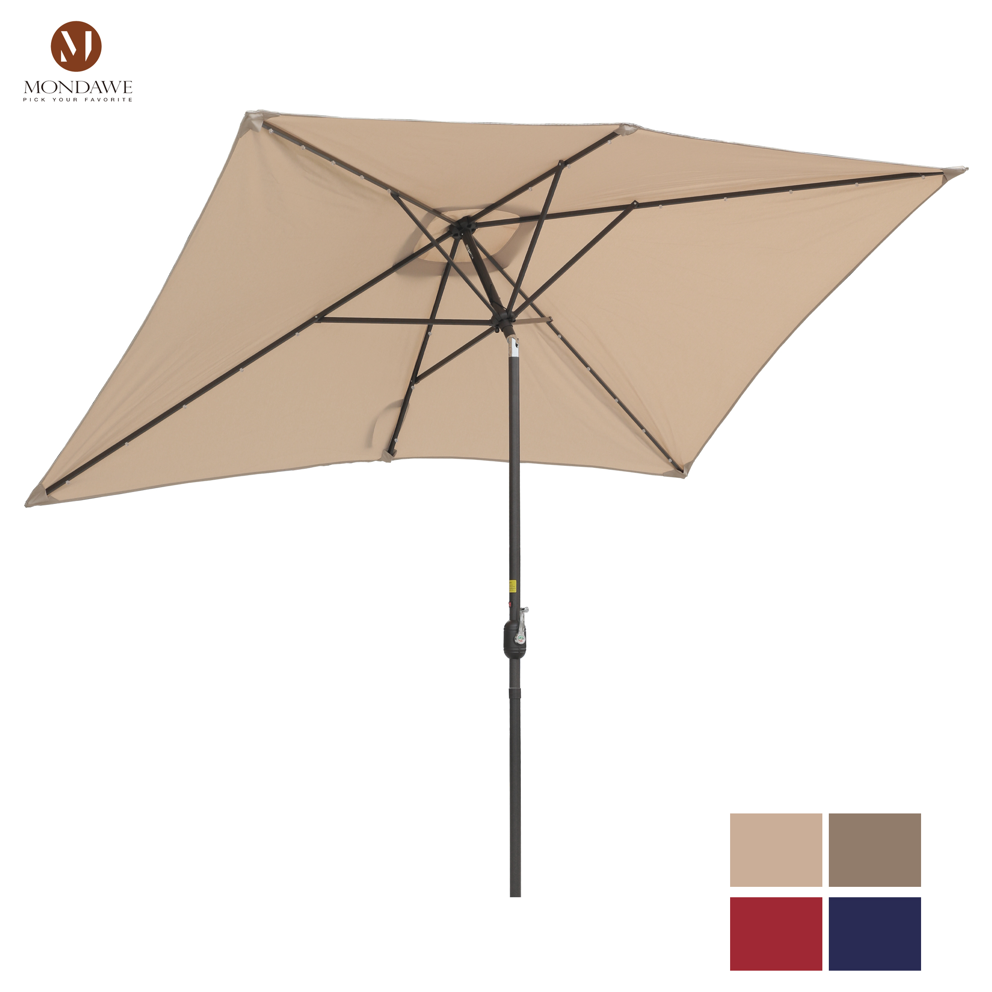 Mondawe 10 x 6.5 Ft 26 LED Lights Outdoor Patio Umbrella-Mondawe