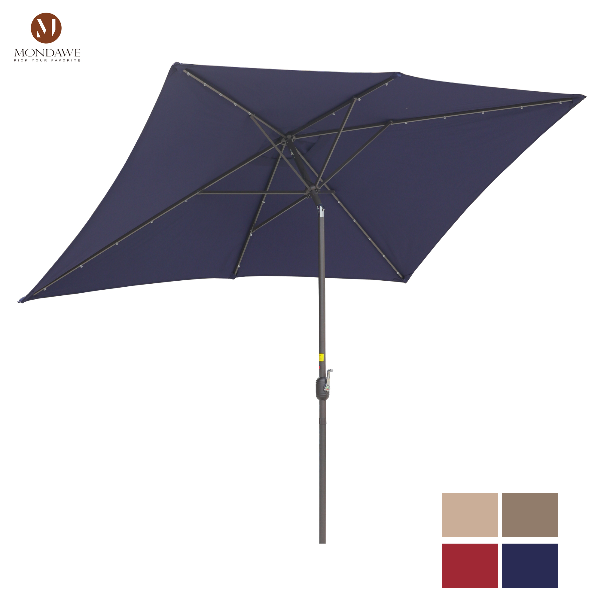 Mondawe 10 x 6.5 Ft 26 LED Lights Outdoor Patio Umbrella-Mondawe