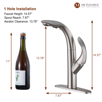 Mondawe 3-FunctionTulip High Arc Pull Down Single Handle Deck Mount Best Kitchen Faucets 2022-Mondawe