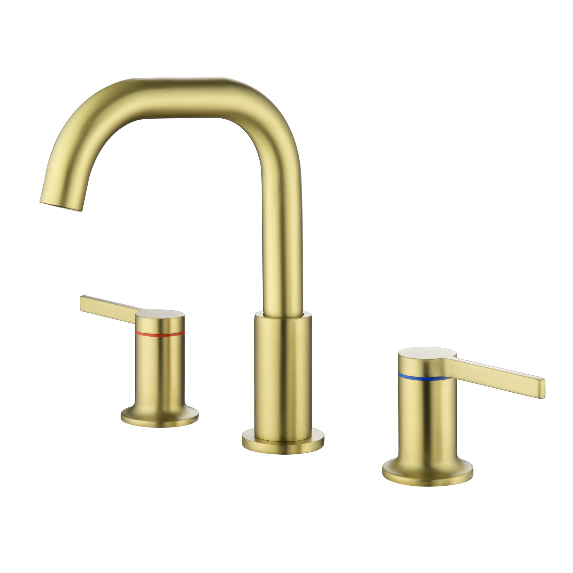 Mondawe Double Handle 8 Inch Brass 3 Hole Widespread Bathroom Sink Faucet(Black/Gold/Nickel)-Mondawe