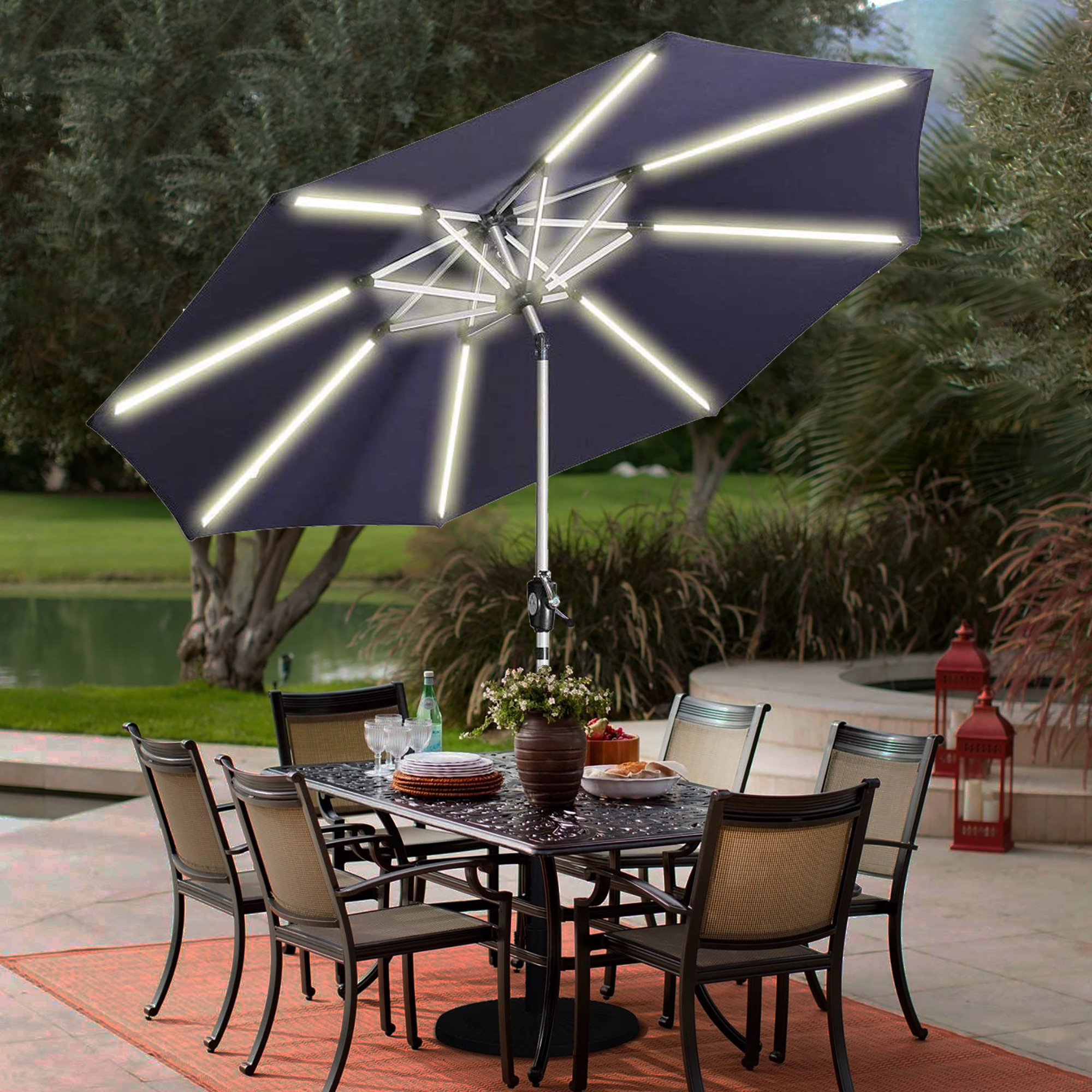 lighted patio umbrellas sale