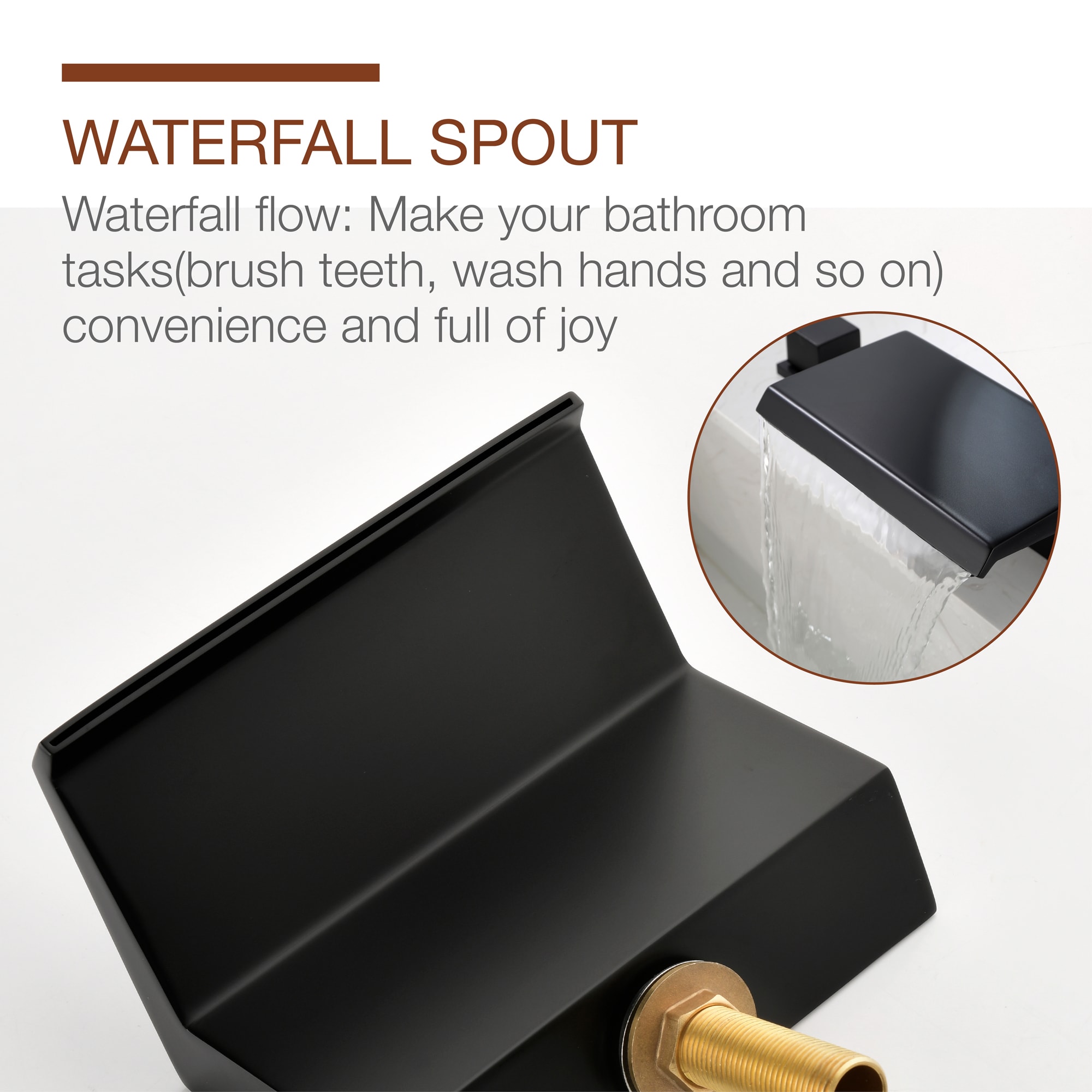 Mondawe Double Handle 8-Inch Center Wide-Spread Bathroom Faucet in Black/Gold/Nickel-Mondawe