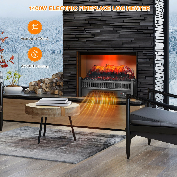 Mondawe 1400W Volcanoes Electric Fireplace Log Heater with Adjustable Flame  Brightness