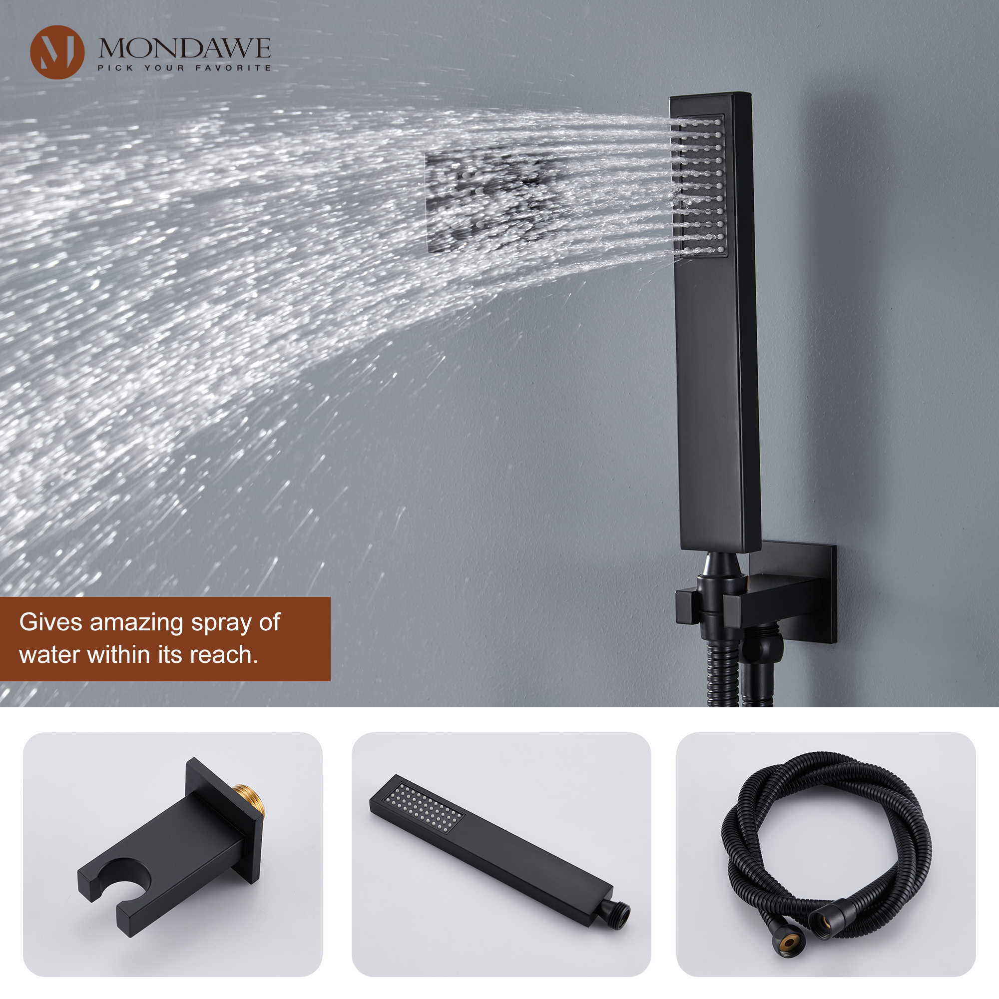 Luxury 4-Way Thermostatic Shower System with LED and Music Player