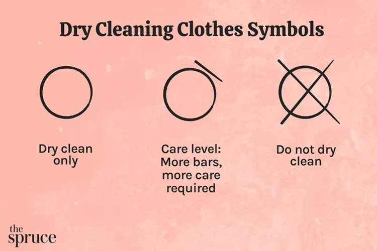 Símbolos de ropa de limpieza en seco