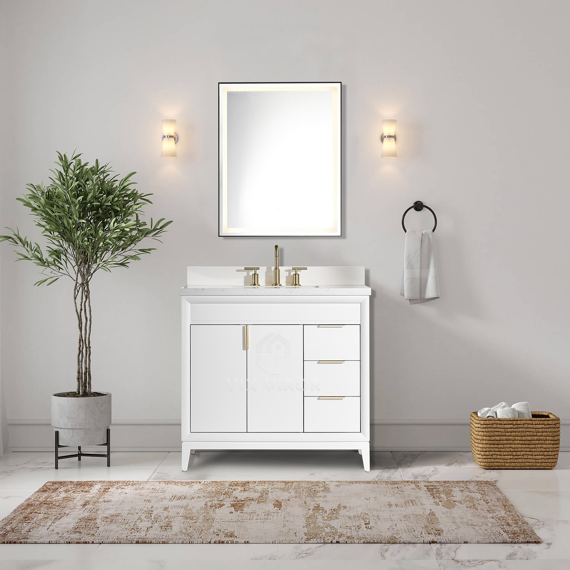 Bathroom Vanity SHP-Pearl10036W