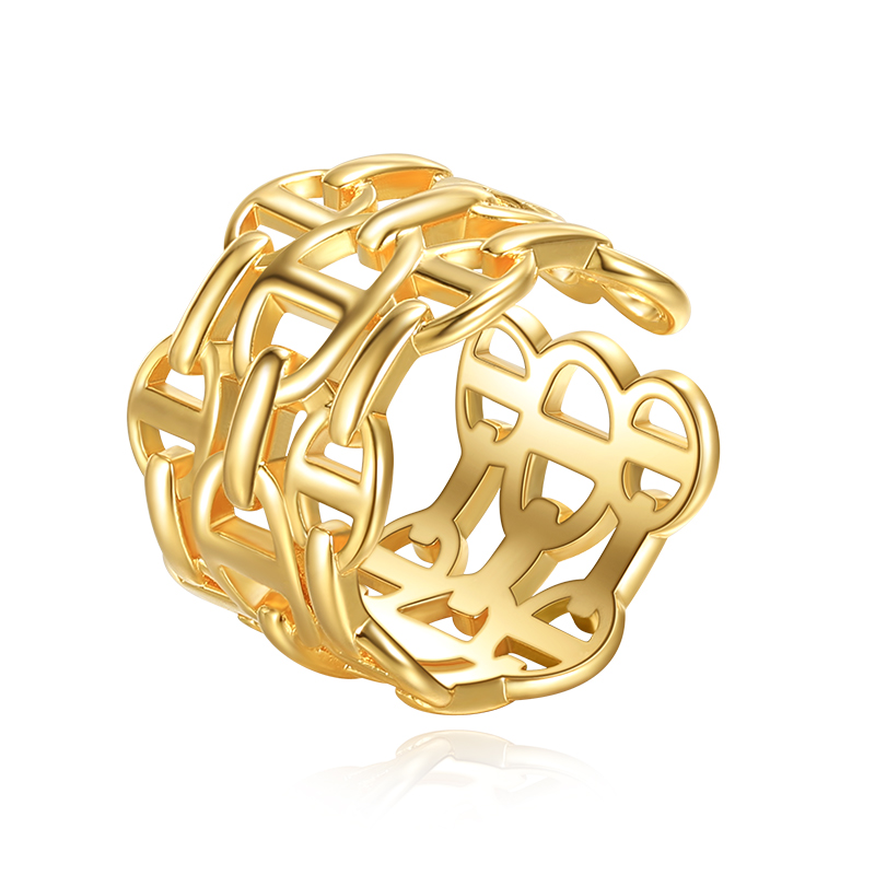 VIGG 18K Gold Plated Maze Ring-Vigg Jewelry