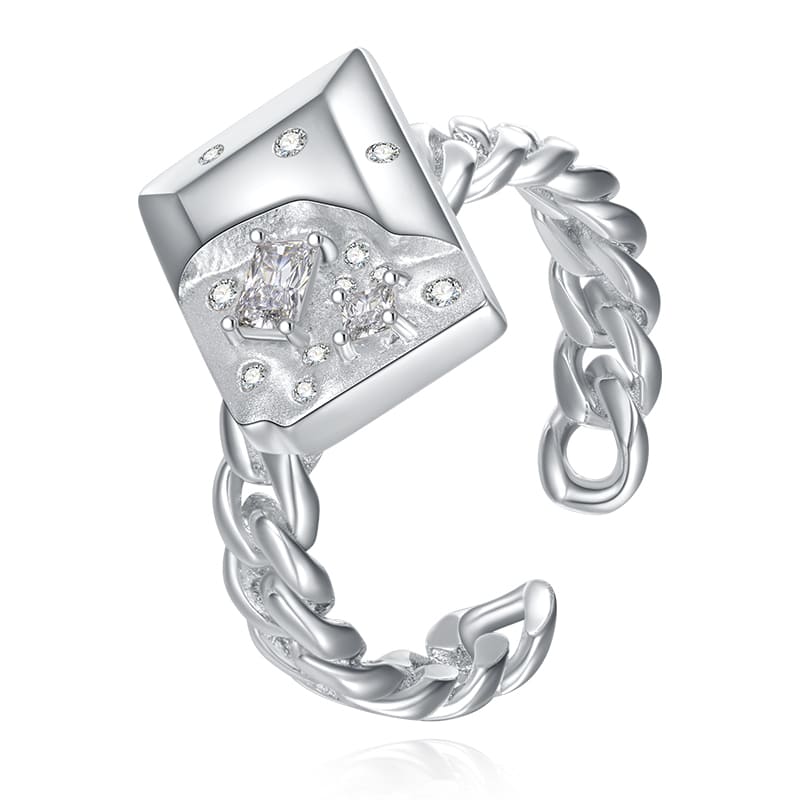 VIGG Sparkling Stone Adjustable Ring-Vigg Jewelry