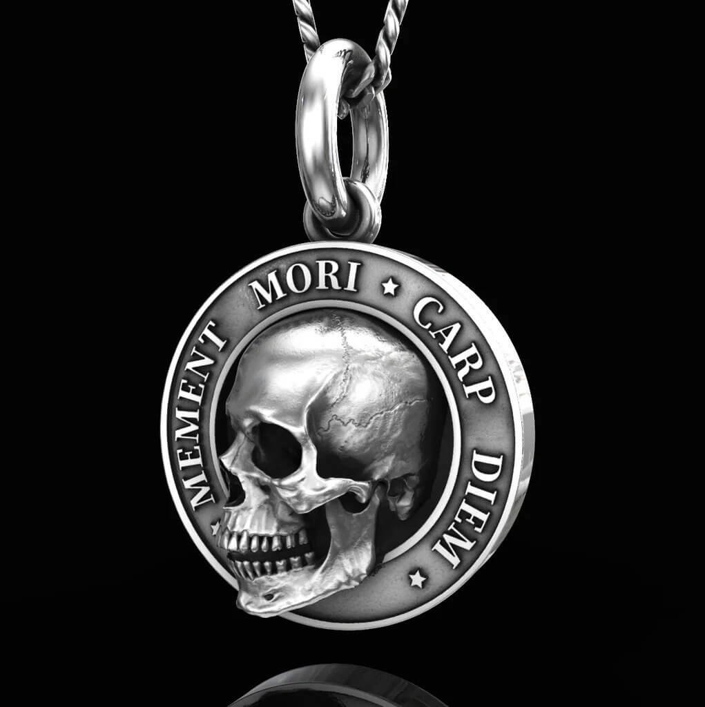 Skull Memorial Necklace-Enjoy Every Moment Of Life-Vigg Jewelry