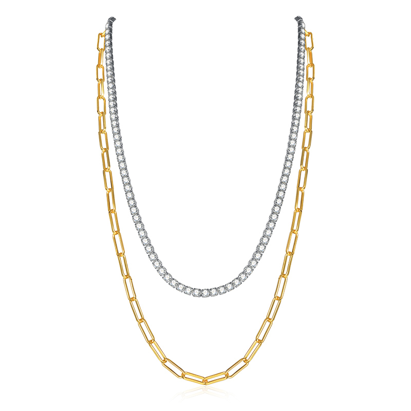 VIGG 18K Gold Plated Rhone Starry Night Multilayer Necklace-Vigg Jewelry