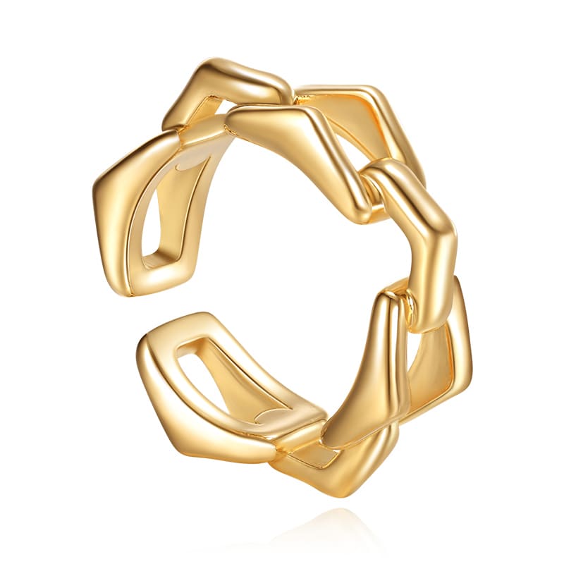 VIGG 18K Gold Plated Adjustable Irregular Ring-Vigg Jewelry