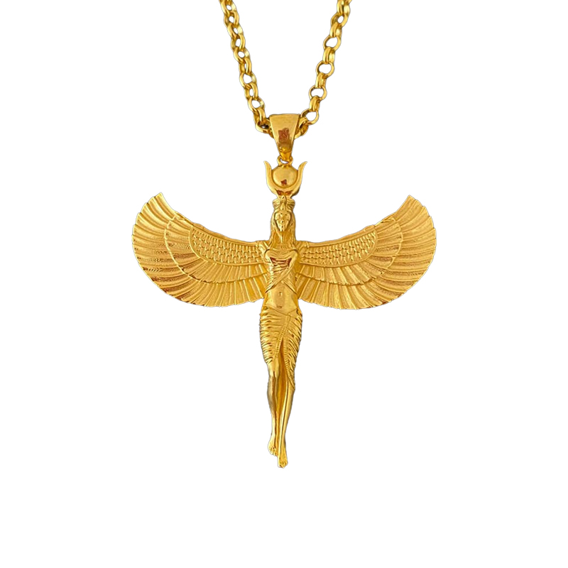 Handmade Ancient Egyptian Goddess Isis Pendant Necklace-Vigg Jewelry