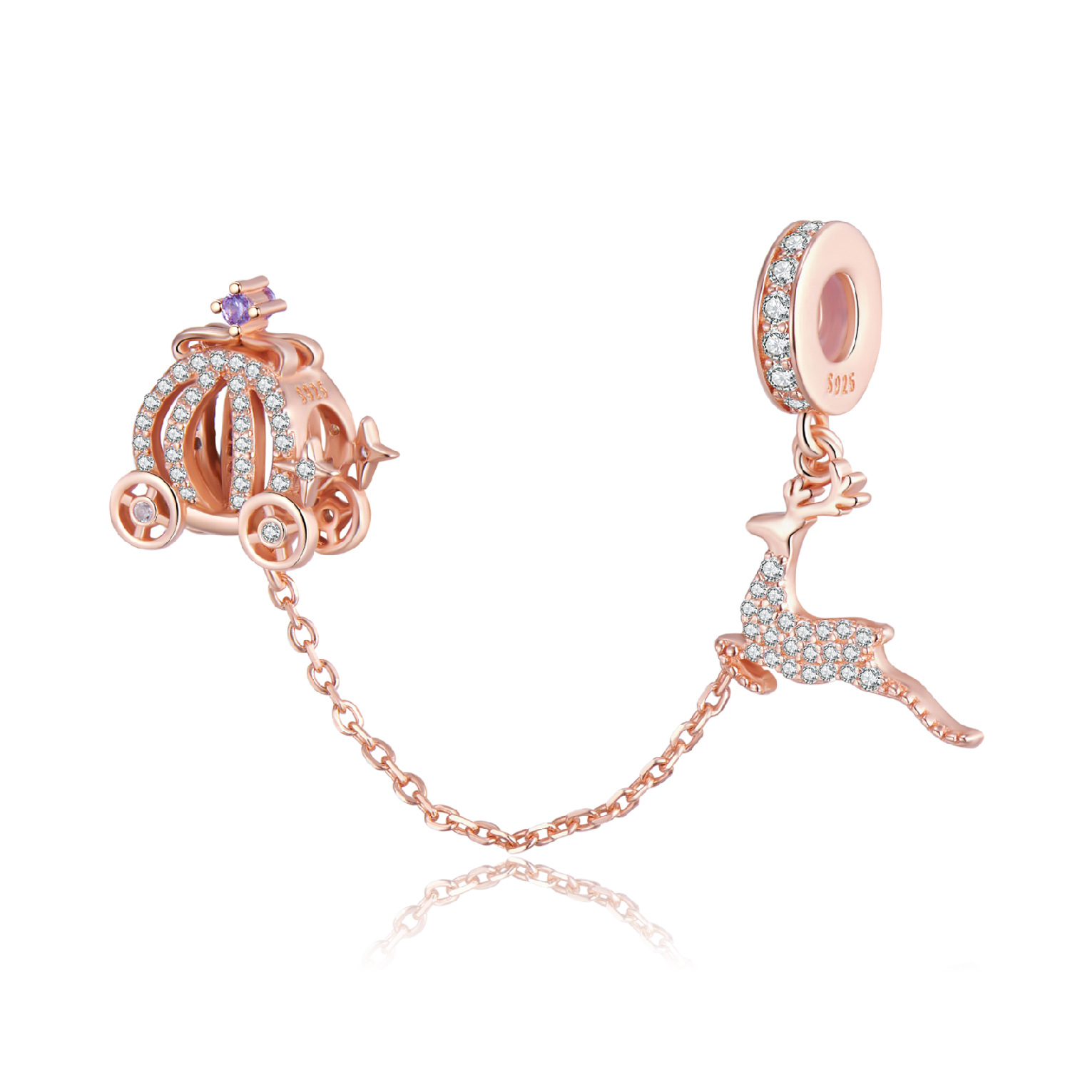 Elk & Pumpkin Car Charm Bracelet-Vigg Jewelry