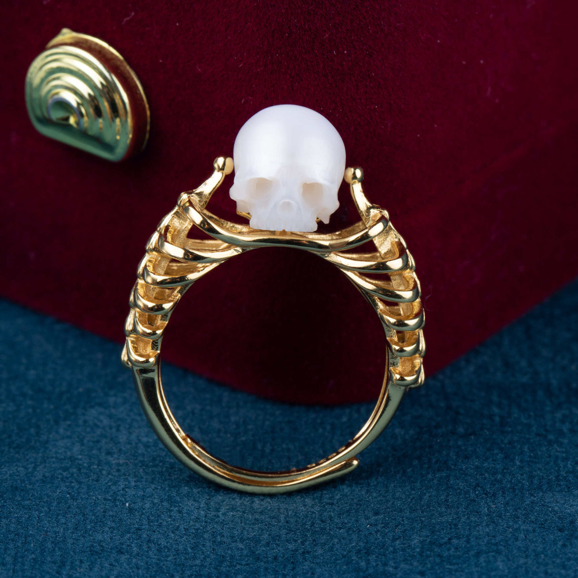 Adjustable Vintage Double Rib Cage Skull Ring💀-Vigg Jewelry