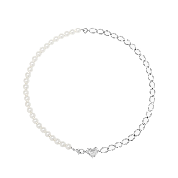 VIGG & AKAK Pearl Heart-shaped Necklace-Vigg Jewelry